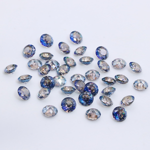 Piedras preciosas sueltas de 6mm, piedras <span class=keywords><strong>CZ</strong></span>, forma redonda, Color de sombra azul, corte de Nido de Pájaro, Zirconia cúbica sintética para bricolaje o fábrica - Product Image 2
