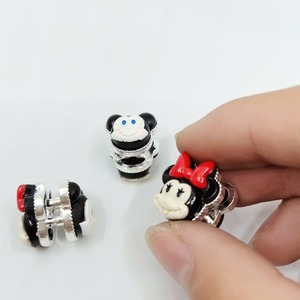 Cartoon Alloy Round Hollow <b>Beaded</b> Rhinestone <b>Charms</b> For <b>Bracelet</b> Making - Product Image 4