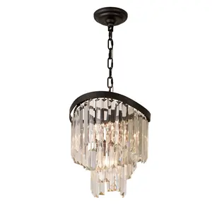 Black Luxury Crystal Round Shaped Villa Pendant Lamp For Living Room Or Passage Or Bedroom Chandelier Crystals Lighting