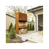Corten – foyer extérieur extra large en acier, en fonte, chauffages à bois, biocheminée, cheminée écologique
