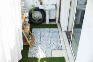 <span class=keywords><strong>Herbe</strong></span> artificielle durable extérieure de carreaux de sol en <span class=keywords><strong>pierre</strong></span> du couplage pp d'UNI pour différents secteurs - Product Image 5