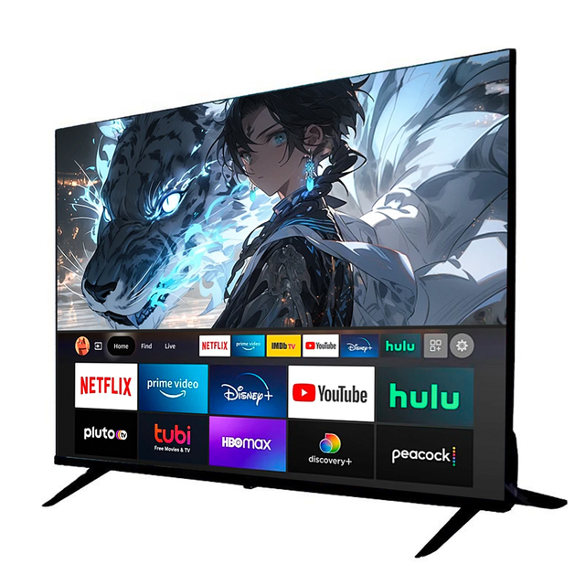 China TV Manufacturer Custom 24 32 43 55 65 70 75 85 100 Inch Flat Screen LCD LED TV Smart Android TV Television