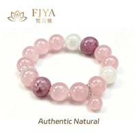 Bracelet en quartz rose naturel et fantôme de flocon de neige, bijoux de guérison en cristal violet, cadeau romantique pour elle, FJYA