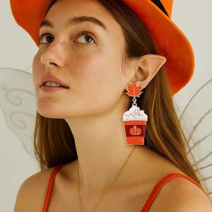 Design Sense, accesorios <span class=keywords><strong>de</strong></span> ambiente festivo, calabaza <span class=keywords><strong>de</strong></span> Halloween, taza <span class=keywords><strong>de</strong></span> Cola, pendientes <span class=keywords><strong>de</strong></span> hoja <span class=keywords><strong>de</strong></span> arce para mujer - Product Image 1