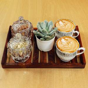 Smooth Finished Classic Wooden <b>Tray</b> with Sturdy Grip Great For Food Serving <b>Tea</b> Breakfast and Decorative Use - Product Image 4