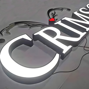 Nhà hàng thiết kế xây dựng Glow LED ánh sáng thư tùy chỉnh quảng cáo Logo Acrylic 3D Led Ngoài Trời bảng hiệu cho cửa hàng - Product Image 1