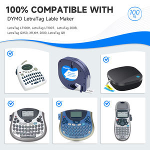 Nastro <span class=keywords><strong>per</strong></span> Etichette Termico Compatibile ORISON <span class=keywords><strong>per</strong></span> <span class=keywords><strong>Dymo</strong></span> <span class=keywords><strong>Letratag</strong></span> 12mm * 4m Nero su Bianco 91331/91221/91201/59422 <span class=keywords><strong>per</strong></span> LT-100H - Product Image 2