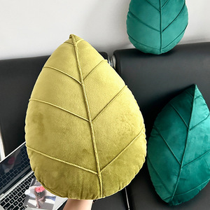 Super Soft <strong>Green</strong> Plant <strong>Pillow</strong> Cozy Leaf Shape <strong>Pillow</strong> Simple Fabric Waist Pads Adorable Leaf <strong>Pillow</strong> Cushions Bed Decorations