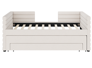 Sofá Cama Moderno Ajustable de Terciopelo Tapizado Tamaño Individual con Cama Nido y 3 Cajones de Almacenamiento, Sofá Cama de Pelo Corto para Habitación de Huéspedes y Sala de Estar - Product Image 5