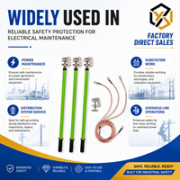 Kit de mise à la terre et de protection contre les courts-circuits portable LC-JDX avec câbles en cuivre, tiges isolées et pinces conductrices