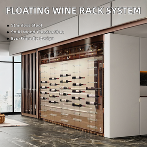 Nhà Máy Giá Gỗ Giá rượu treo Wire Rope nổi <span class=keywords><strong>Wine</strong></span> Cable hệ thống với sạch Glass Bạc Clip giữ chai - Product Image 5