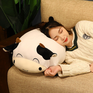 OEM ODM personalizado redondo peluche vaca juguete Animal relleno suave <span class=keywords><strong>almohada</strong></span> lindo peluche vaca peluche Kawaii abrazando <span class=keywords><strong>almohada</strong></span> - Product Image 4
