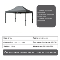 Tente de salon professionnelle personnalisée à double ouverture pour publicité extérieure, en tissu Oxford avec couverture en PVC, résistante aux UV et imperméable