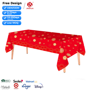 Tovaglia per Capodanno, Articoli per Feste di Fine Anno, Tovaglia in Plastica per Festival, Buon Anno Lunare Cinese, Usa e Getta per la Primavera - Product Image 1