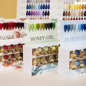HONEY GIRL Nail Supplies New Design 160 Colors Collection Nail Gel Polish Set Box OEM Odorless Uv Gel Vernis Permanent