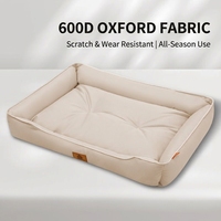 Lit pour chien et chat rectangulaire, résistant aux morsures, en tissu Oxford 600D, motif uni, rafraîchissant, lavable, pour chiens de grande, moyenne et petite taille