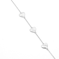 Fine Saint Valentin Bijoux Bracelet peut être laser logo personnalisé Romantique Coeur Charme Bracelet Fille 925 argent sterling