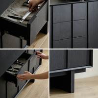 Buffet de style minimaliste du milieu du siècle en chêne massif, meuble polyvalent pour salle à manger, salon, hôtel, restaurant