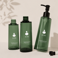 Bouteille de lotion en plastique PET de haute qualité sur mesure avec bouchon à vis carré et pompe pour soins de la peau, sérum, shampoing