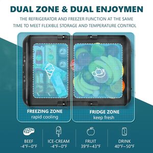 Euhomy автомобильные аксессуары небольшой автомобильный холодильник портативный холодильник с морозильной камерой 12 В автомобильный холодильник для кемпинга/грузовика - Product Image 2