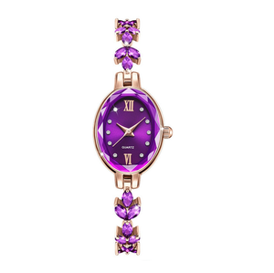 DFS16 Nuevo Reloj de Cuarzo de Moda para Mujer con Brazalete de Hojas de Diamantes Completos, Esfera con Indicadores, Movimiento Citizen, 30mm, en Stock - Product Image 3