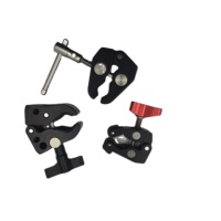 Piezas mecanizadas especiales Super Cangrejo Abrazadera de garra con perilla Abrazadera de brazo mágico con 1/4 "y 3/8" para monitor de trípode de videocámara DSLR