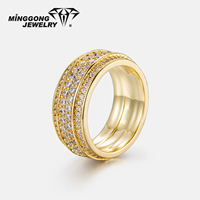 Personnalisable S925 Argent 10K/14K Or Massif Coupe Ronde VVS Moissanite Bague de Fiançailles Nouveau Design pour Hommes