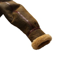 Manteau d'hiver chaud personnalisé pour hommes B3 veste de vol en fourrure ailes d'hommes revers peau de cheval véritable peau de mouton fourrures en cuir