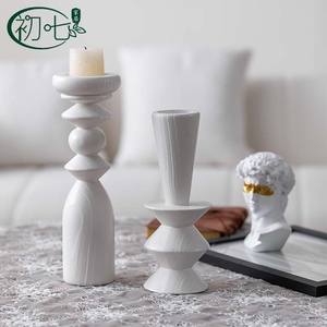 Portavelas cuadrado de madera negro mate para decoración del hogar y bodas A2707 - Product Image 4