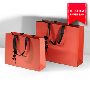 Sac shopping en papier blanc avec logo personnalisé pour styliste de mode, avec poignée en ruban, sac cadeau réutilisable imprimé offset de luxe - Product Image 3