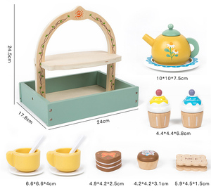 Juguete de Cocina de Madera, Juguete de Simulación Popular, Juego de Té de Dos Niveles para Niños - Product Image 6