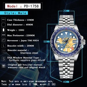 Relojes Hombre Pagani Design 1758 <span class=keywords><strong>Jubilee</strong></span> <span class=keywords><strong>Bracelet</strong></span> Mécanique Montres-Bracelets Conception Populaire De Luxe Hommes <span class=keywords><strong>Montre</strong></span> Automatique - Product Image 3