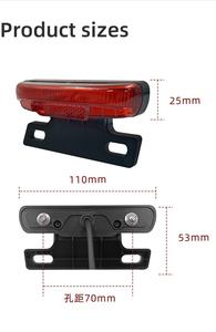 <span class=keywords><strong>Lampe</strong></span> arrière de sécurité pour vélo électrique 36-60V, super lumineuse, à fixer sur le potenceau, en plastique - Product Image 6