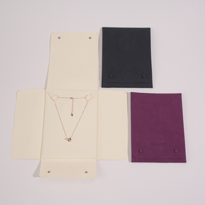 Sacs d'emballage en velours personnalisés avec logo pour bijoux, pochettes de rangement portables haut de gamme pour boucles d'oreilles et colliers, organisateurs, sacs cadeaux à bouton - Product Image 1