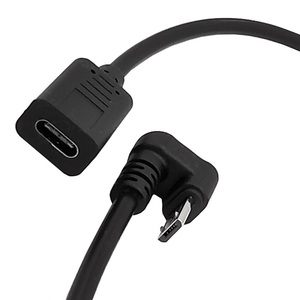 Haute qualité 0.3 mètres USB Type C <span class=keywords><strong>femelle</strong></span> à Micro USB 2.0 5pin mâle court Angle câble de charge d'extension en forme de U - Product Image 3