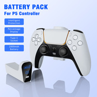 Nouvelle manette de jeu sans fil 2000mAh Batterie rechargeable Indicateur LED Batterie externe USB Type-C Chargeur amovible pour manette PS5