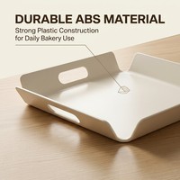 Plateaux de boulangerie en ABS durables en gros, plateaux rectangulaires en plastique pour servir le pain avec poignées, pour la présentation alimentaire commerciale et la restauration