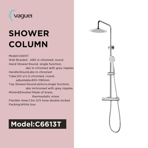 <span class=keywords><strong>Colonne</strong></span> <span class=keywords><strong>de</strong></span> <span class=keywords><strong>douche</strong></span> <span class=keywords><strong>thermostatique</strong></span> murale haut <span class=keywords><strong>de</strong></span> gamme à prix abordable avec pommeau <span class=keywords><strong>de</strong></span> pluie et mitigeur unique - Product Image 1