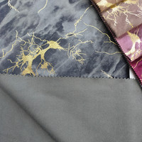 Nouveau design de style de luxe, tissu de velours avec impression de feuille d'or pour rideau