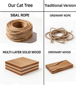 Arbre à chat en bois avec dôme, pour 1-2 chats, poteau en sisal, balle en peluche et jouet clochette, personnalisation OEM acceptée - Product Image 3