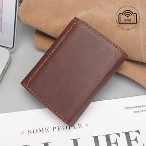 Portefeuille multifonctionnel en cuir véritable pour homme avec plusieurs compartiments pour billets et design multi-positions - Product Image 6