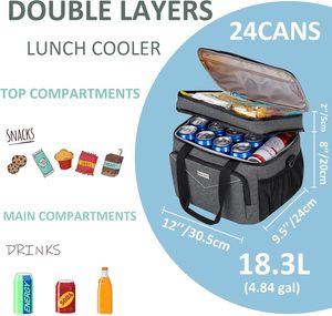 Sac à déjeuner isotherme pour adultes, sac de pique-nique thermique, sac à déjeuner à double compartiment isolé pour adultes, échantillon gratuit - Product Image 2