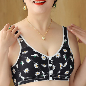 Verde claro Algodón suave Cierre frontal Tamaño 36-52 a B <span class=keywords><strong>C</strong></span> <span class=keywords><strong>Copa</strong></span> Plus Sujetador Busto grande Mediana edad Push up Mujeres Uso diario - Product Image 4