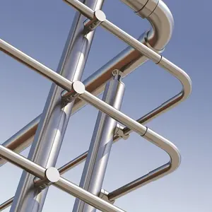 स्टेनलेस स्टील रेलिंग डिजाइन के लिए सीढ़ियों स्टील रेलिंग फिटिंग