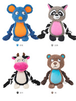 Jouet interactif sonore en peluche renard/chien pour chiot, avec cordes en coton pour mâcher et tirer, idéal comme cadeau de Noël