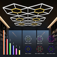 Panneau lumineux LED hexagonal, panneau lumineux de plafond pour bureau, salle de conférence, salle de réunion, salle de conseil, salle d'exposition, studio, atelier