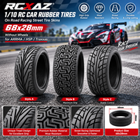 Pneus en caoutchouc RCXAZ 68x28mm 1/10 pour voiture RC, pneus de course sur route, sans roues, pour ARRMA HSP Traxxas