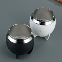 Haute qualité 280ml Double paroi isolée Yerba Mate tasse en acier inoxydable tasses à thé gourde Mate tasse avec cuir enveloppé