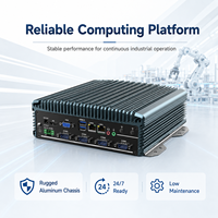 Mini PC Robusto sin Ventilador con Doble LAN, 6 Puertos COM, USB, HD, VGA, SSD para Kiosco, Gateway, Compatible con Windows y Linux