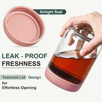 Frascos de Vidrio de 16 oz para Avena Nocturna, Frascos de Vidrio de Boca Ancha Tipo Mason para Ensaladas, Recipientes de Vidrio para Almacenar Alimentos, para Refrigerios, Yogur, Especias, Azúcar